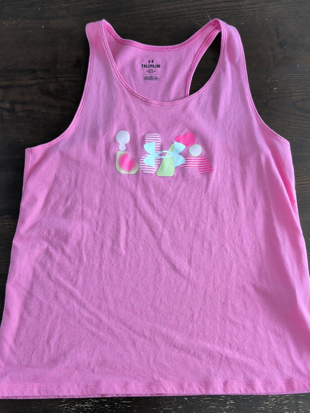 Under Armour Girls Pink Graphic Racerback Tank
